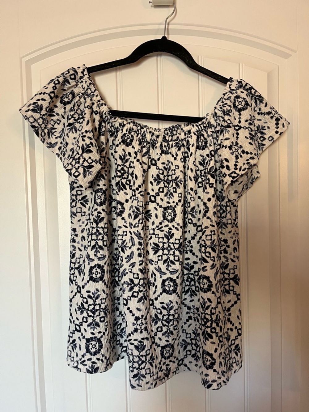 Women’s Pennington’s Off-Shoulder Print Top—Size 0X
